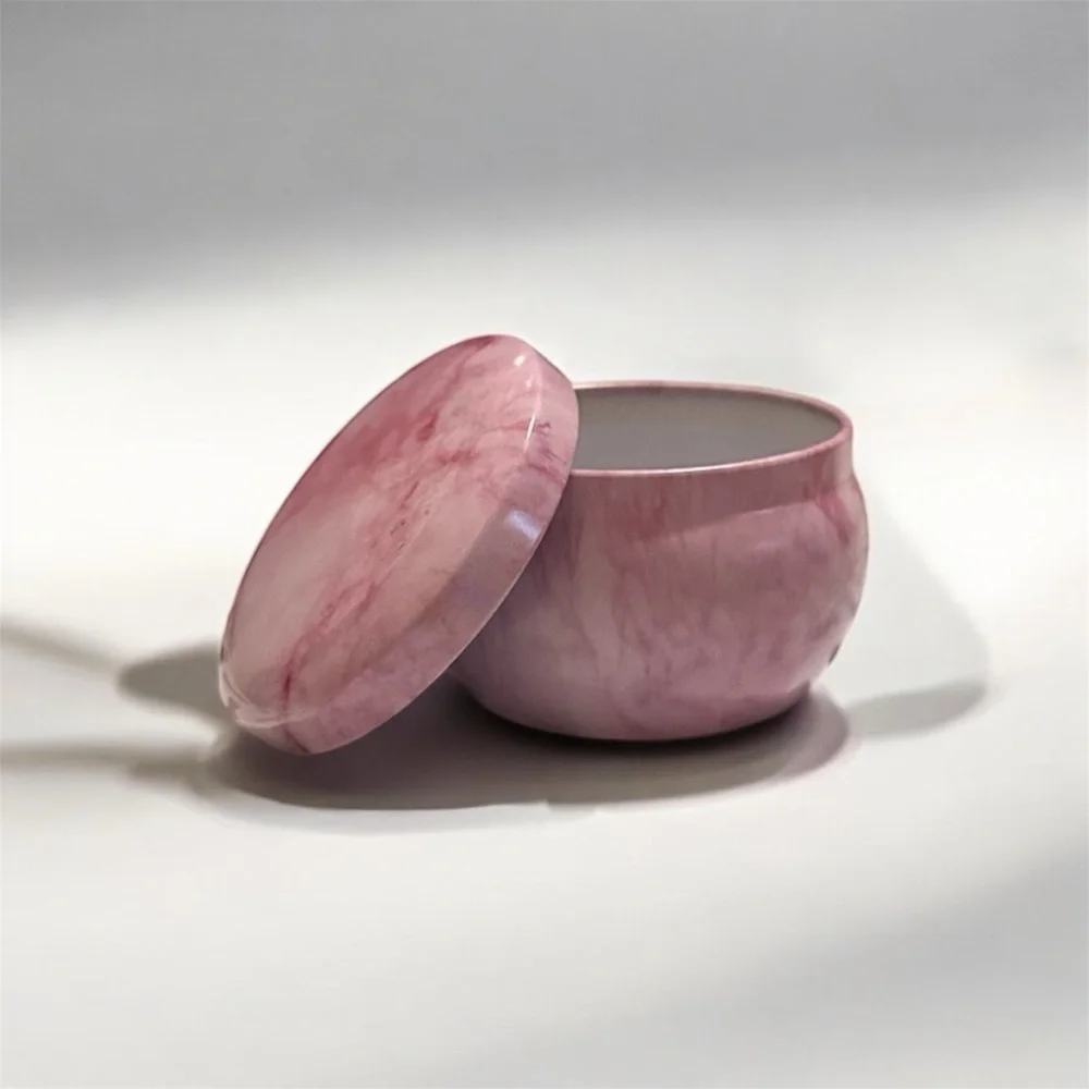 Small Colorful Marble Patterned Tins 1.9